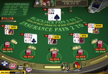 table virtuelle de blackjack
